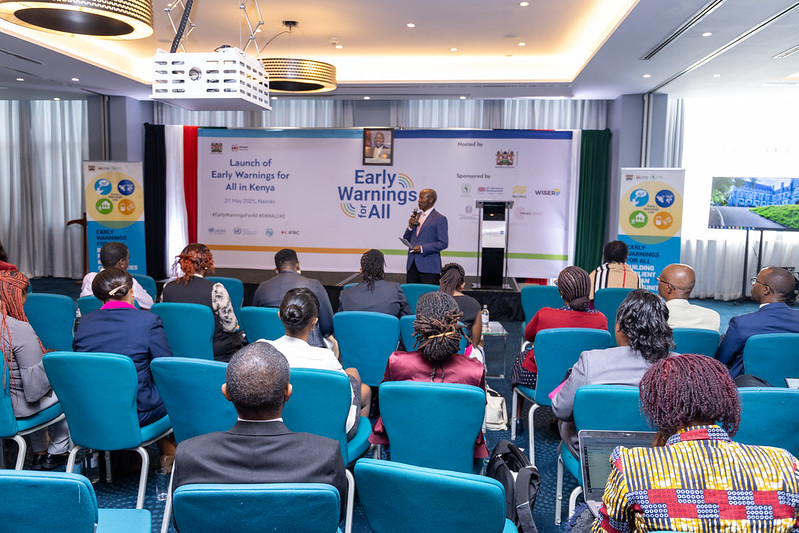 Director NDOC giving a presentation during the Launch of the EW4ALL Initiative