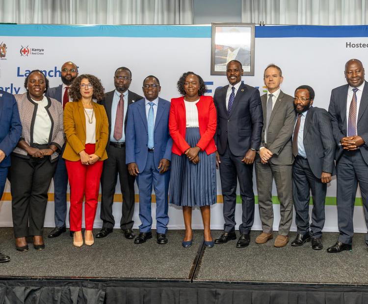 Dignitaries at the launch of the EW4ALL initiative